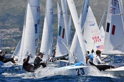 Formia (LT), June 13, 2013. 470 European Championship Day 04 Gold Fleet Race 01